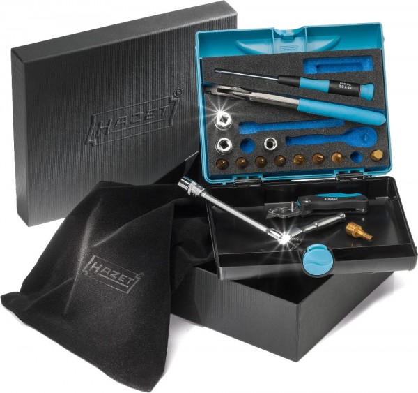 Hazet Gereedschapgeschenkset - Vierkant hol 6,3 mm (1/4 inch) - Binnenzeskant-profiel, Sleufprofiel, Kruiskop profiel PH, Pozidriv-profiel PZ - Aantal gereedschappen: 18 - 853-6