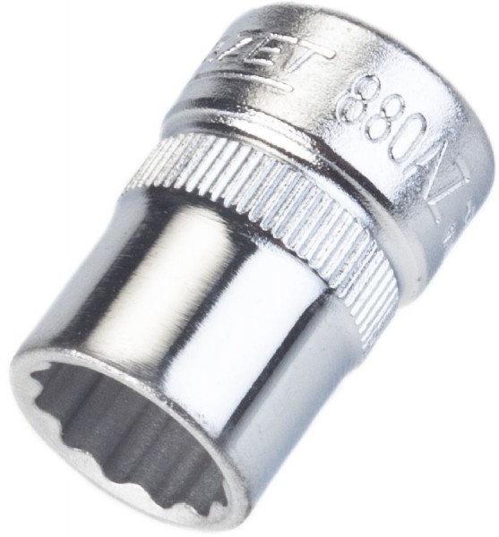 Hazet Dubbele-6-kantdopsleutelbit - Vierkant hol 10 mm (3/8 inch) - Buiten twaalfkant tractieprofiel - Sleutelwijdte: 7/16 - Totale lengte: 26 mm - 880AZ-7/16
