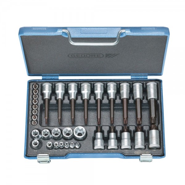 Gedore Dopsleutelset 1/2"+1/4" 34-dlg TORX - 19 TX 20