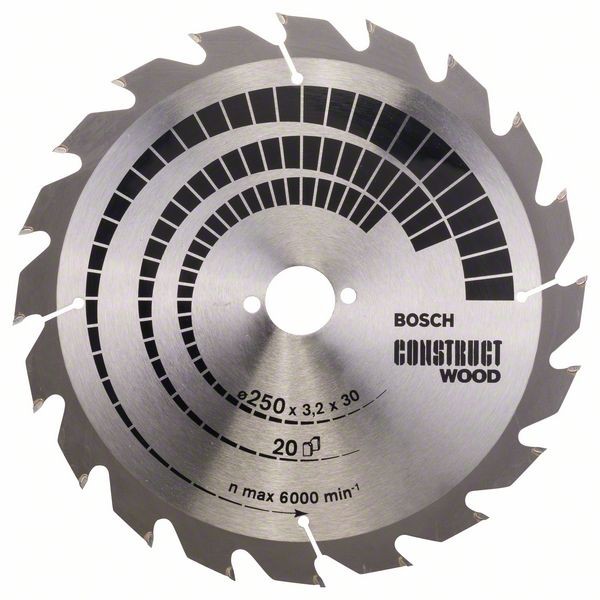 Bosch Professional List kružne pile Construct Wood, 250 x 30 x 3,2 mm, 20 - 2608641774