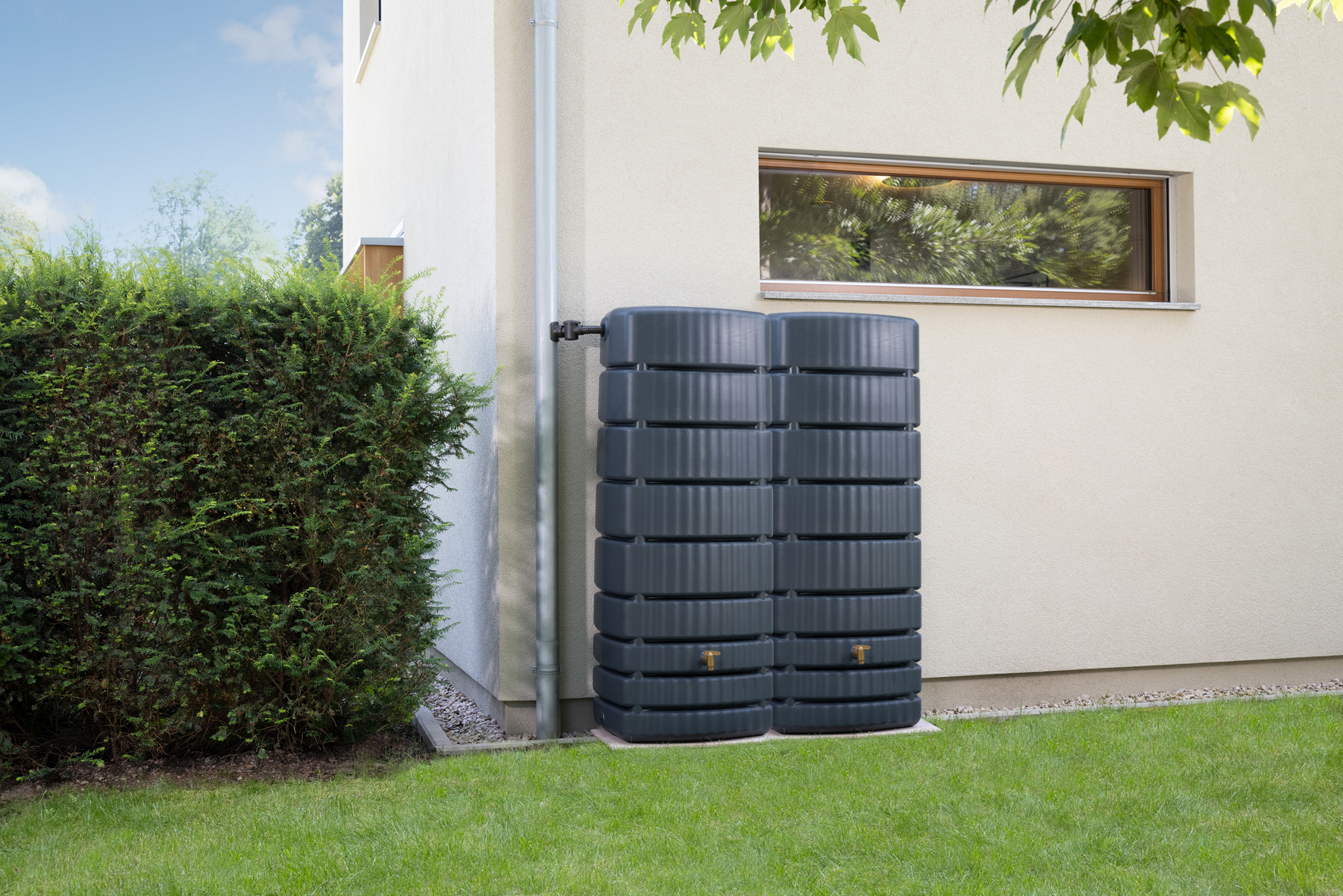 SLIM Wandtank-SET 1000 L, graphite grey, 2 x SLIM 500 L, inkl 