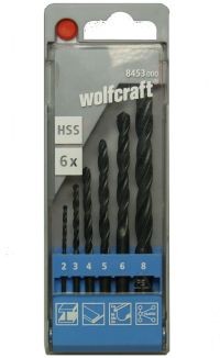 Wolfcraft 6 brocas para metal, HSS, 2/3/4/5/6/8 mm - 8453000