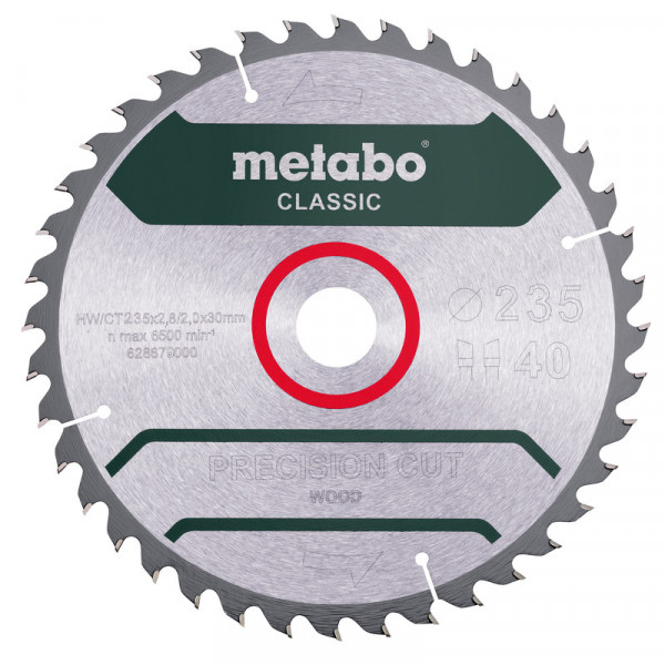 Metabo Sägeblatt "Precision cut wood - Classic", 235x2,8/2,0x30 Z40 WZ 15° /B - 628680000