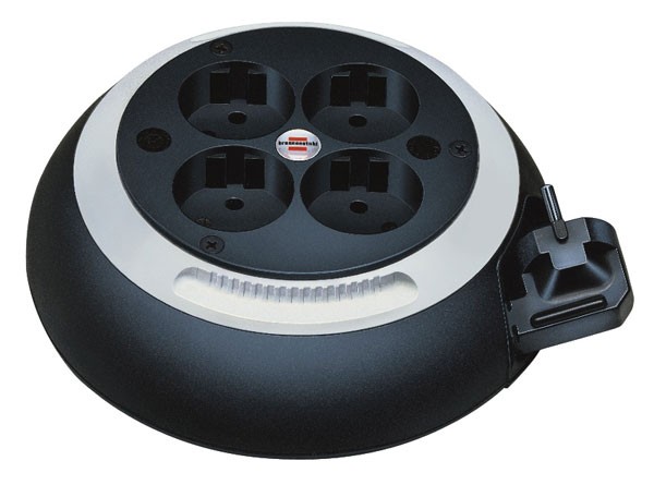Brennenstuhl Enrollacables Comfort-Line CL-S 4-tomas, 3m H05VV-F 3G1,5, negro/blanco - 1109220
