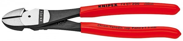 Knipex Kracht-zijsnijtang zwart geatramenteerd gepolijst met kunststof bekleed 140 mm - 74 01 140 SB
