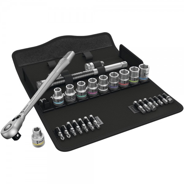 Wera 8100 SC 8 Zyklop Metal-Knarrensatz, Umschalthebel, 1/2"-Antrieb, metrisch, 28-teilig - 05004078001