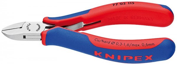 Knipex Elektronica-zijsnijtang spiegelgepolijst met meer-componentengrepen 115 mm - 77 02 115 SB
