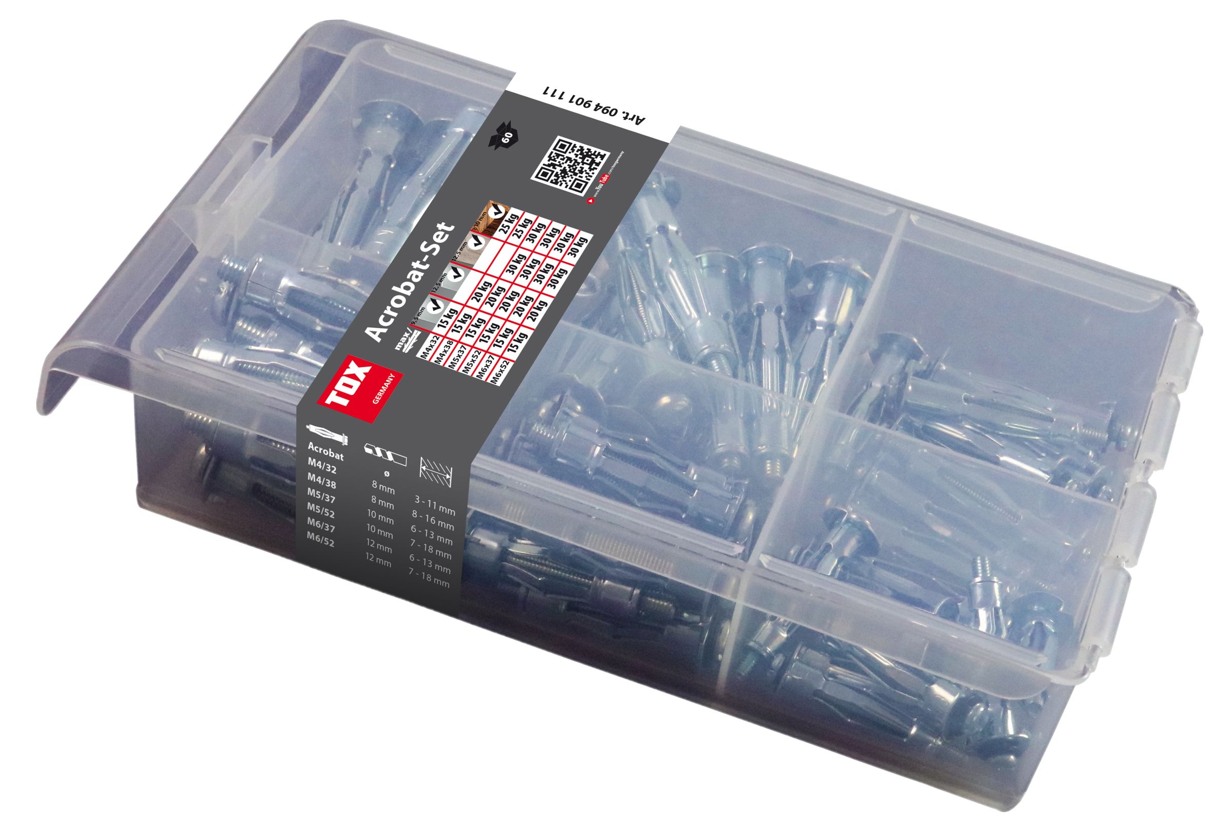 TOX Metall-Hohlraumdübel-Sortiment Acrobat Set 60 tlg 94901111