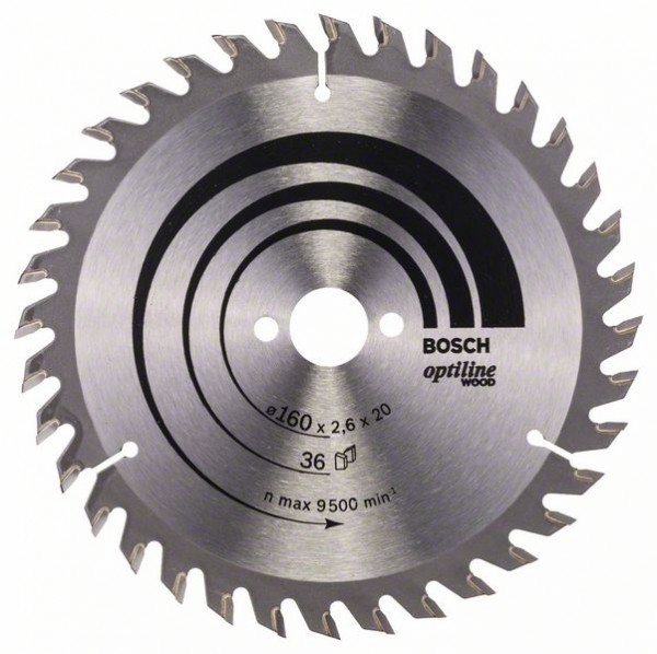 Bosch Professional List kružne pile Optiline Wood 160 x 20/16 x 2,6 mm, 36 - 2608640597