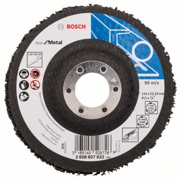 Bosch Reinigungsscheibe N377, Best for Metal, 115 mm, 22,23 mm, SiC, 8350 U/min