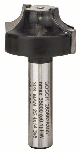 Bosch Professional Profilno glodalo E 8 mm, R1 6,3 mm, D 25,4 mm, L 14 mm, G 46 mm - 2608628355