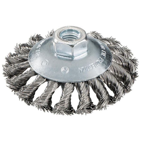Metabo Cepillo redondo 100x0,5x10 mm/ M 14, alambre de acero ondulado, modelo acodado, grosor del alambre 0,50 mm (623803000)