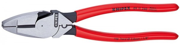 Knipex Pinze extra forte "Lineman's" rivestiti in resina sintetica antiscivolo 240 mm - 09 11 240