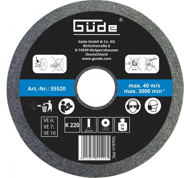 Güde Meule - 200x40x20 mm, K 220