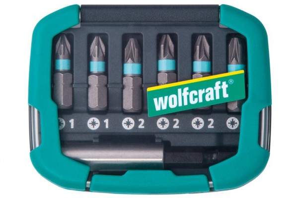 Wolfcraft Set bit-box 7 pezzi, 6 Pozidriv - 2977000