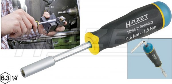 Hazet Draaimomentschroevendraaier - 0,1 - 0,6 Nm - Tolerantie: 10% - Zeskant hol 6,3 (1/4 inch) - Nm min-max: 0.1 - 0.6 - Aantal gereedschappen: 3 - 6001-0.6/3