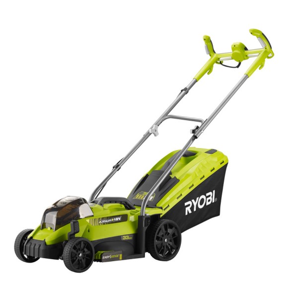 Ryobi 18V Akku-Rasenmäher 1x 4,0 Ah Lithium+, 33 cm Schnittbreite RLM18X33H40F - 5133003701