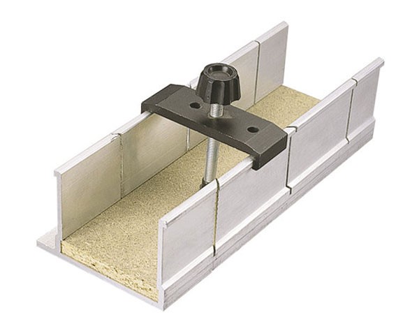 Wolfcraft Boîte à onglets en aluminium avec presse de fixation intégrée
