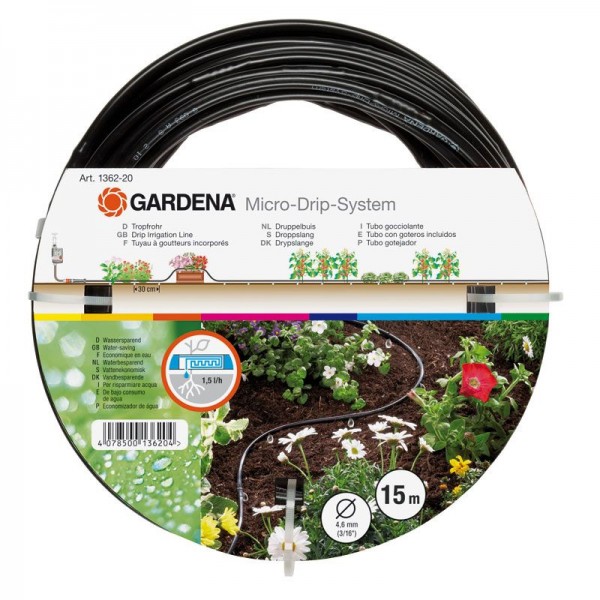 Gardena Bovengrondse druppelbuis 4,6 mm (3/16) - 01362-20