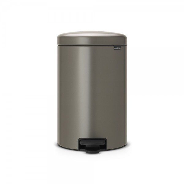 Brabantia Poubelle à Pédale newIcon, 20 litres, Fermeture Silencieuse, Seau en Plastique - Platinum