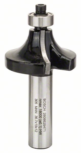 Bosch Abrundfräser 12 mm, R1 12 mm, L 19 mm, G 70 mm