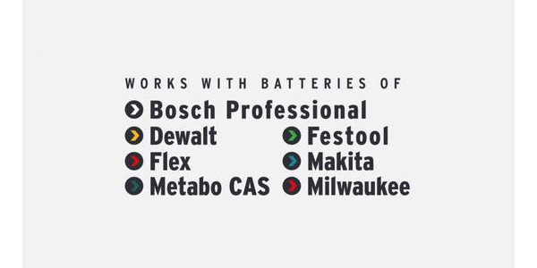 Works with batteries of: