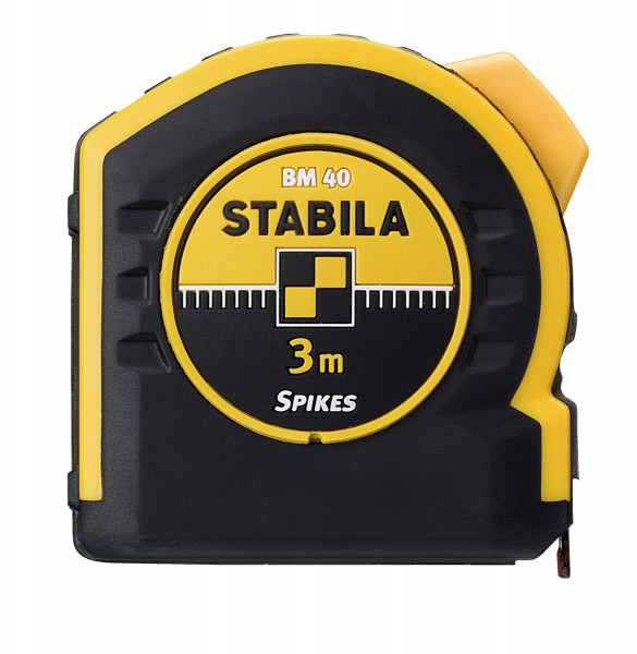 Stabila Flessometro BM 40, 10 m, con scala graduata su entrambi i lati e gancio Spike - 17747