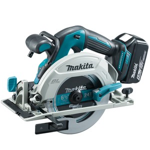 Makita Sierra circular 57 mm 18V, 2 x Batería 5Ah, Cargador DC18RC - DHS680RTJ