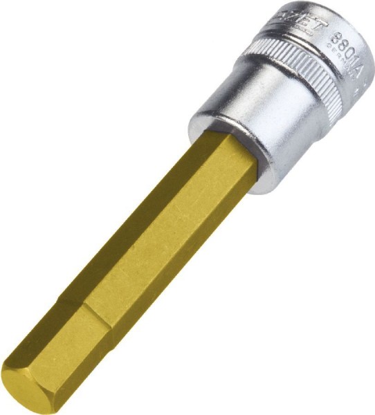 Hazet Schroevendraaier-dopsleutelbit - Vierkant hol 10 mm (3/8 inch) - Binnenzeskant-profiel - Sleutelwijdte: 3/8 - Totale lengte: 80 mm - 8801A-3/8