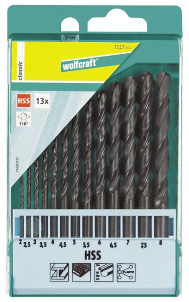 Wolfcraft Forets métaux laminés aux rouleaux HSS :. Ø 1,0-1,5-2,0-2,5-3,0-3,5-4,0-4,5-5,0-5,5-. 6,0-6,5-7,0-7,