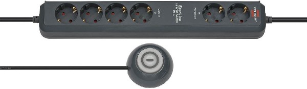 Brennenstuhl Eco-Line stekkerdoos Comfort Switch Plus EL CSP 24 6-voudig 1,5m H05VV-F 3G1,5 2 permanent, 4 schakelbaar