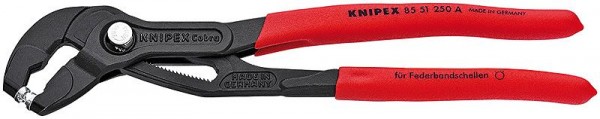 Knipex Bandveerklemtang grijs geatramenteerd met anti-slip kunststof bekleed 250 mm - 85 51 250 A SB