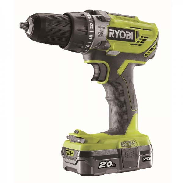 Ryobi Trapano avvitatore a percussione 18V, 1x2Ah - R18PD3-120S