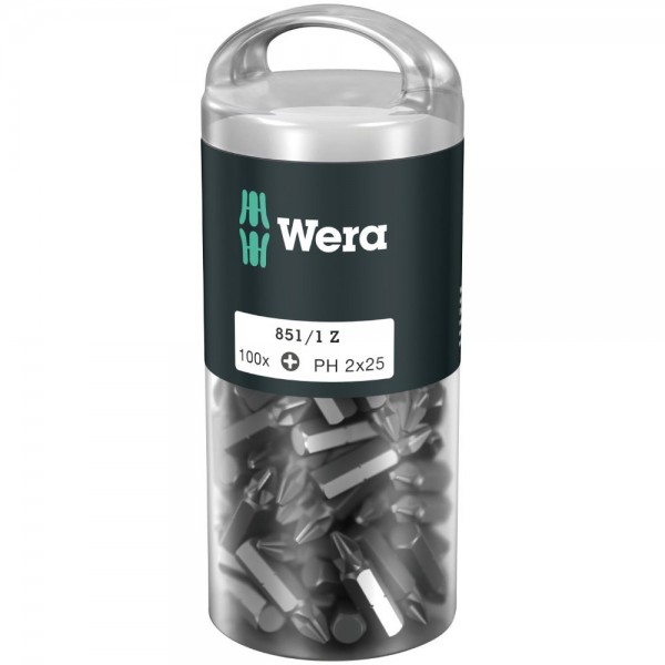 Wera 851/1 Z DIY 100 Inserti a croce, PH 1 x 25 mm (100 Bits pro Box) - 05072440001