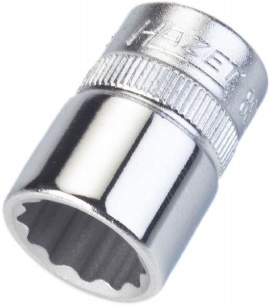 Hazet Dubbele-6-kantdopsleutelbit - Vierkant hol 10 mm (3/8 inch) - Buiten twaalfkant tractieprofiel - Sleutelwijdte: 1/2 - Totale lengte: 27.5 mm - 880AZ-1/2