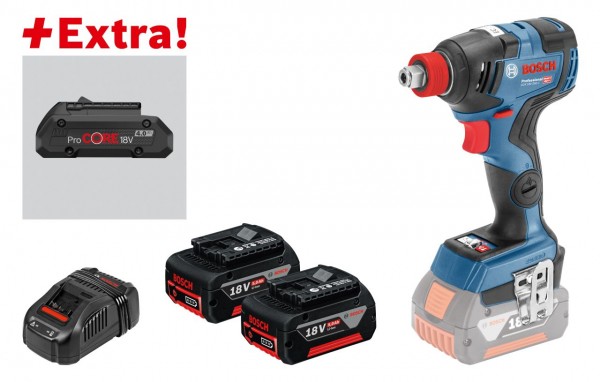 Bosch Professional Accudraaislagmoeraanzetter GDX 18V-200 C, 2x5,0Ah accu, ProCORE18V 4.0Ah, L-BOXX - 0615990K7G