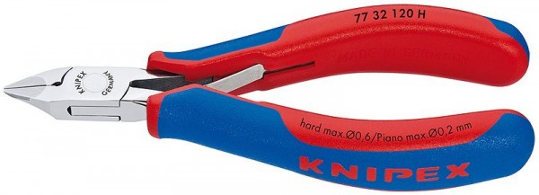 Knipex Elektronica-zijsnijtang met ingezette snijkant van hard metaal 120 mm - 77 32 120 H