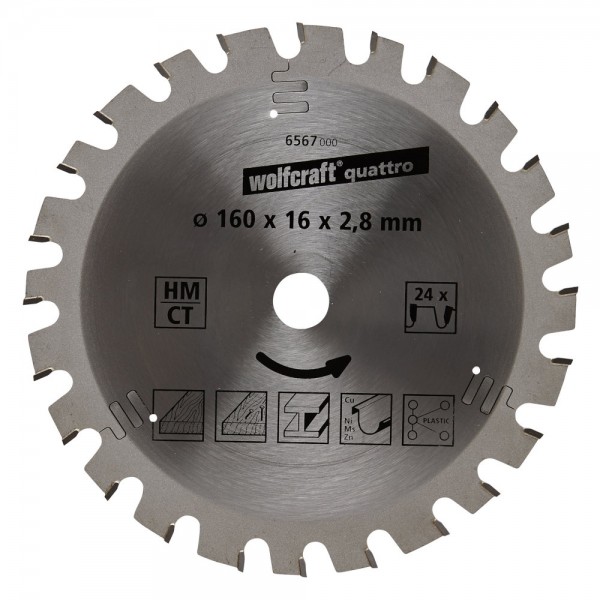 Wolfcraft lama per sega circolare HM, 24 denti