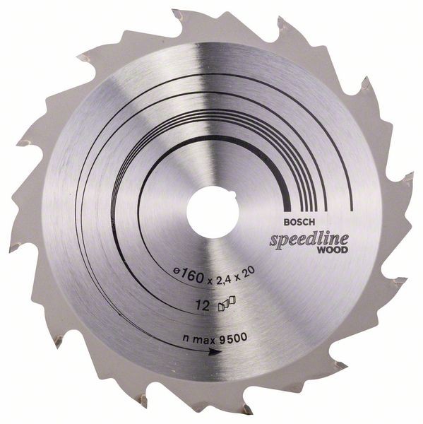 Bosch Professional Kreissägeblatt Speedline Wood, 160 x 20 x 2,4 mm, 12