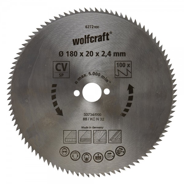Wolfcraft Lame de scie circulaire CV, 72 dents