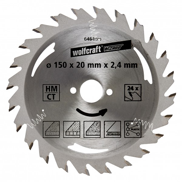Wolfcraft lama per sega circolare HM, 24 denti