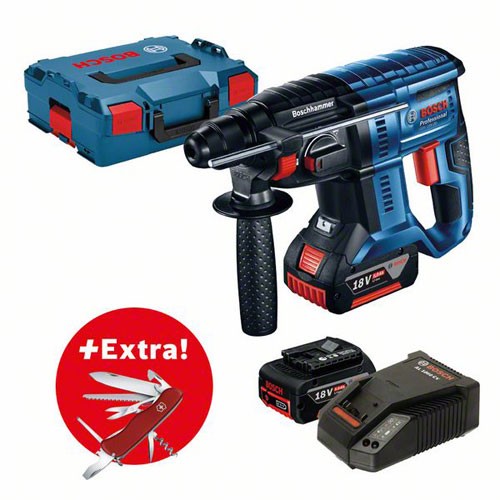 Bosch Professional Accuboorhamer GBH 18V-20, 2 x 5,0 Ah-Accu, Zakmes Victorinox - 0615990K59