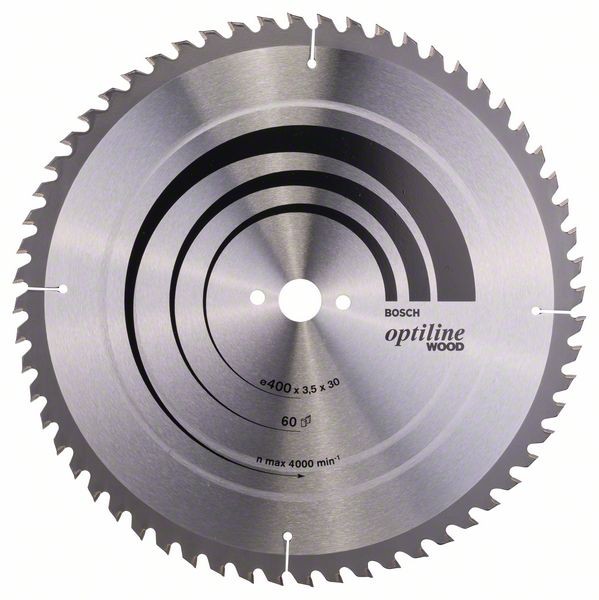 Bosch Professional Kreissägeblatt Optiline Wood für Tischkreissägen, 400 x 30 x 3,5 mm, 60
