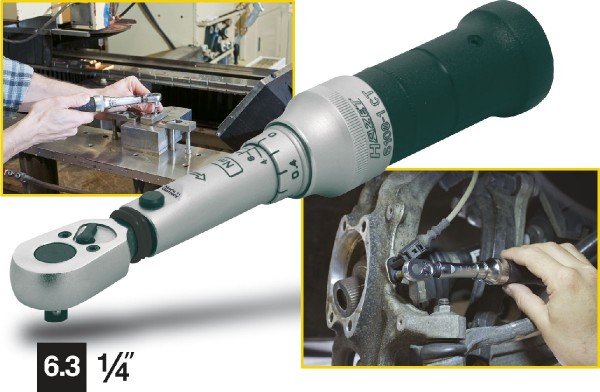Hazet Momentsleutel - Tolerantie: 2% - Vierkant massief 6,3 mm (1/4 inch) - Totale lengte: 256 mm - Nm min-max: 4 - 40 - 6109-2CTCAL