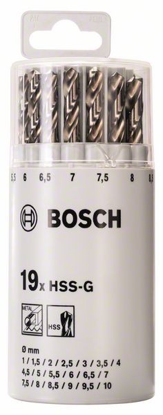 Bosch Professional 19-dijelni set svrdla za metal HSS-G, DIN 338, 135°, u plastičnoj okrugloj kutij - 2607018361