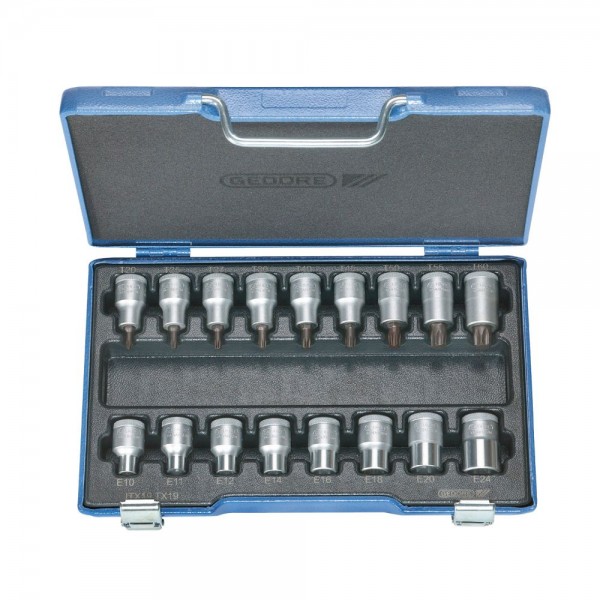 Gedore Dopsleutel-schroevendraaierset 1/2" TORX TORX - ITX 19 TX-017