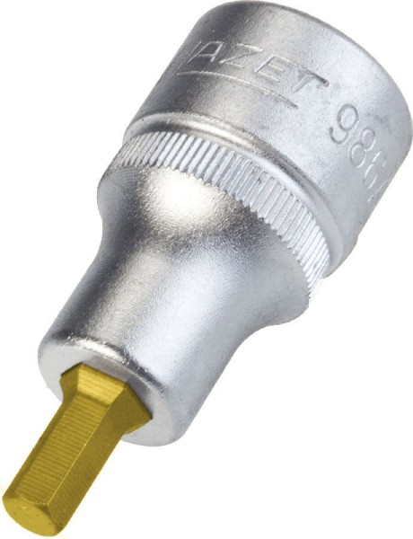 Hazet Schroevendraaier-dopsleutelbit - Vierkant hol 12,5 mm (1/2 inch) - Binnenzeskant-profiel - Sleutelwijdte: 7/32 - Totale lengte: 52 mm - 986A-7/32