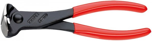 Knipex Voorsnijtang zwart geatramenteerd gepolijst met kunststof bekleed 180 mm - 68 01 180