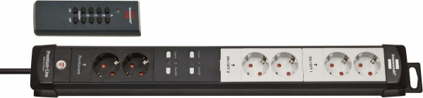 Brennenstuhl Premium-Line Funkschalt-Steckdosenleiste RC PL1 1001 6-fach schwarz/lichtgrau 3m H05VV-F 3G1,5