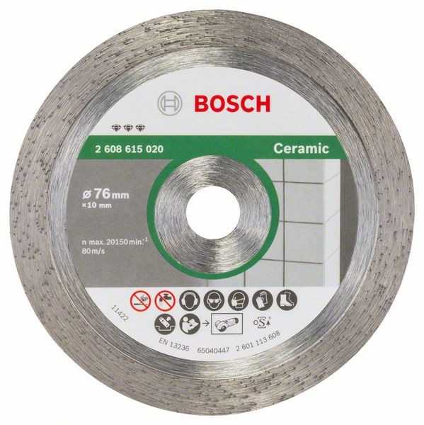 Bosch Diamanttrennscheibe Best for Ceramic passend zu Winkelschleifer GWS 10,8-76 V-EC